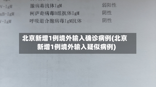 北京新增1例境外输入确诊病例(北京新增1例境外输入疑似病例)-第3张图片
