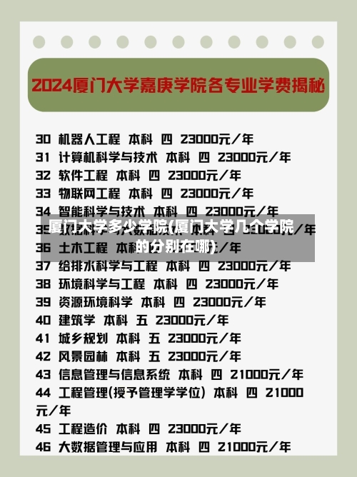 厦门大学多少学院(厦门大学几个学院的分别在哪)