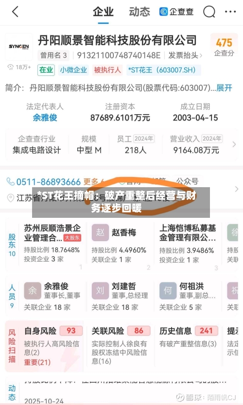 *ST花王摘帽：破产重整后经营与财务逐步回暖