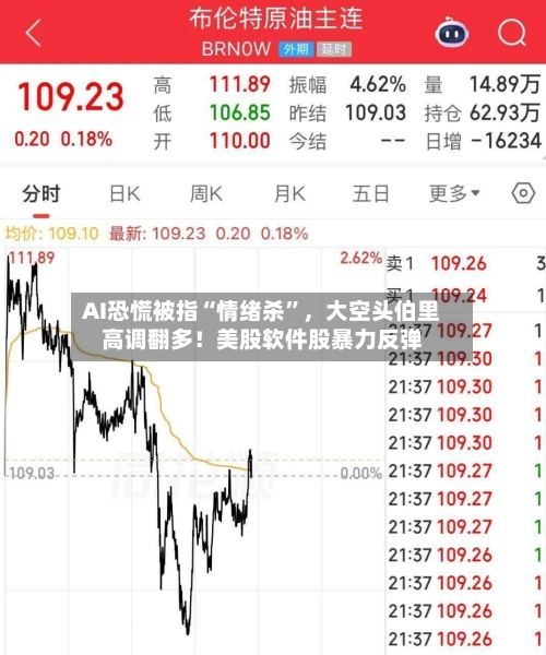 AI恐慌被指“情绪杀”	，大空头伯里高调翻多！美股软件股暴力反弹-第2张图片