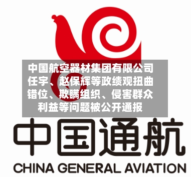 中国航空器材集团有限公司任宇、赵保辉等政绩观扭曲错位、欺瞒组织	、侵害群众利益等问题被公开通报-第2张图片