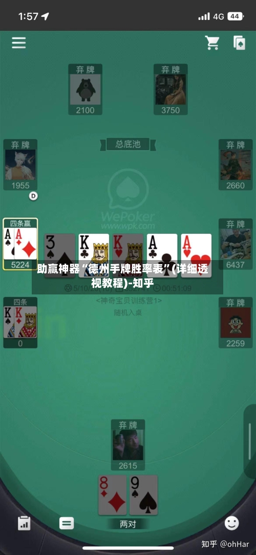 助赢神器“德州手牌胜率表”(详细透视教程)-知乎-第2张图片