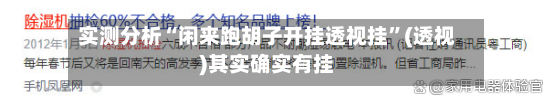 实测分析“闲来跑胡子开挂透视挂”(透视)其实确实有挂-第3张图片