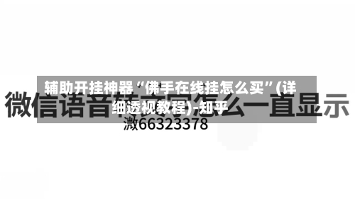 辅助开挂神器“佛手在线挂怎么买”(详细透视教程)-知乎-第2张图片