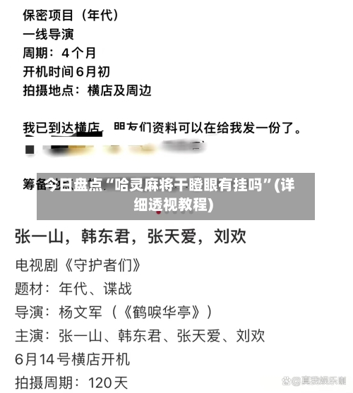 今日盘点“哈灵麻将干瞪眼有挂吗”(详细透视教程)-第2张图片