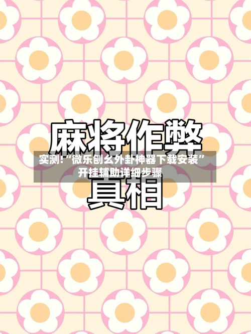 实测!“微乐刨幺外卦神器下载安装”开挂辅助详细步骤-第2张图片