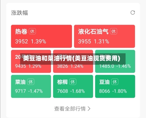 美豆油和菜油行情(美豆油现货费用)