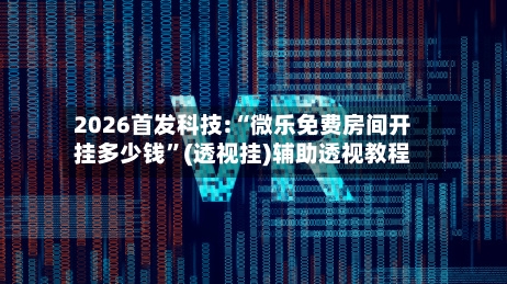 2026首发科技:“微乐免费房间开挂多少钱	”(透视挂)辅助透视教程-第2张图片