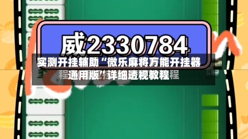 实测开挂辅助“微乐麻将万能开挂器通用版”详细透视教程-第2张图片