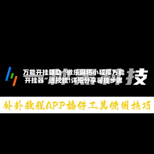 万能开挂辅助“微乐麻将小程序万能开挂器”透视挂!详细分享装挂步骤-第3张图片