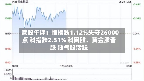 港股午评：恒指跌1.12%失守26000点 科指跌2.31% 科网股、黄金股普跌 油气股活跃-第3张图片