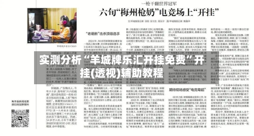 实测分析“羊城牌乐汇开挂免费	”开挂(透视)辅助教程-第2张图片