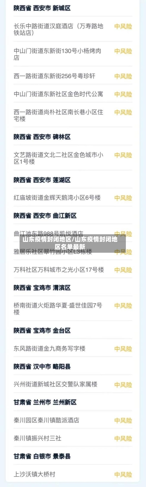 山东疫情封闭地区/山东疫情封闭地区名单最新