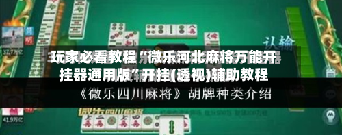 玩家必看教程“微乐河北麻将万能开挂器通用版”开挂(透视)辅助教程-第2张图片