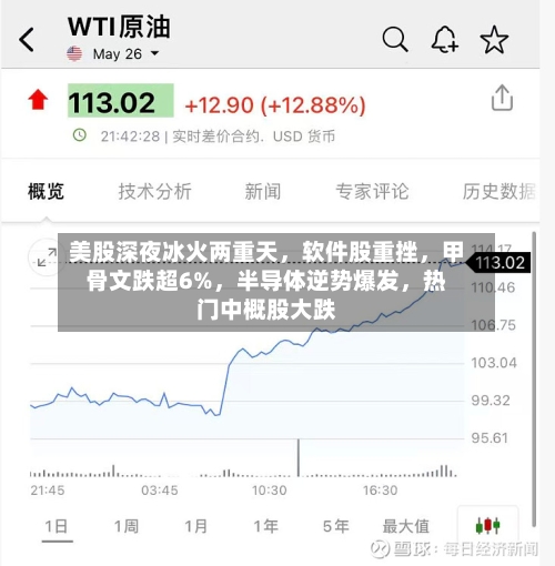 美股深夜冰火两重天，软件股重挫，甲骨文跌超6%	，半导体逆势爆发，热门中概股大跌-第2张图片