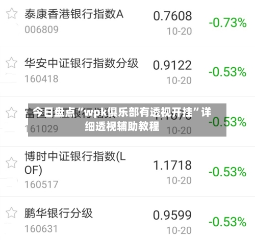 今日盘点“wpk俱乐部有透视开挂”详细透视辅助教程-第3张图片