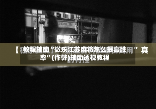 教程辅助“微乐江苏麻将怎么提高胜率”(作弊)辅助透视教程-第2张图片