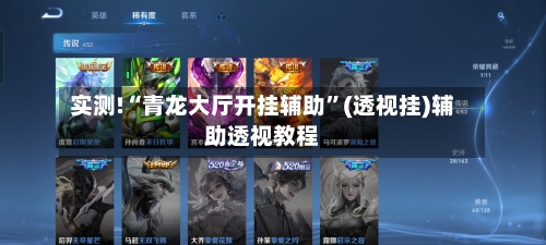 实测!“青龙大厅开挂辅助”(透视挂)辅助透视教程-第3张图片