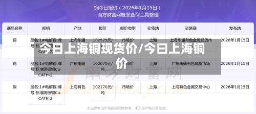 今日上海铜现货价/今曰上海铜价