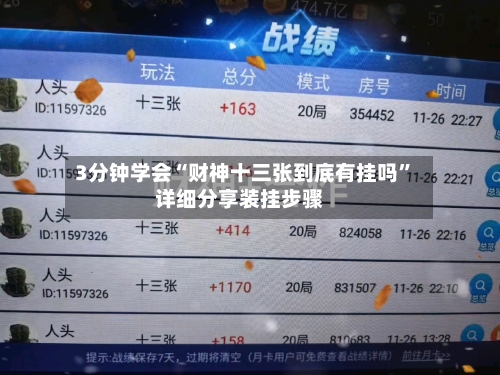 3分钟学会“财神十三张到底有挂吗	”详细分享装挂步骤-第2张图片