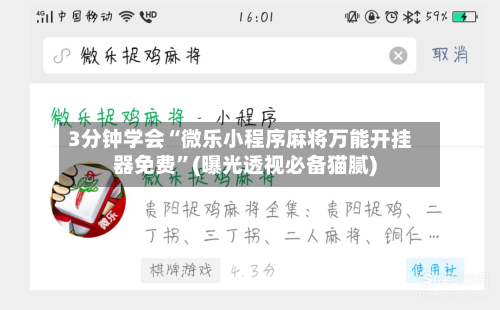 3分钟学会“微乐小程序麻将万能开挂器免费”(曝光透视必备猫腻)-第2张图片