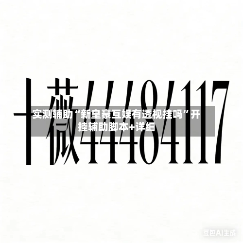 实测辅助“新皇豪互娱有透视挂吗”开挂辅助脚本+详细-第3张图片