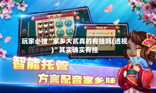 玩家必搜“家乡大贰真的有挂吗(透视)	”其实确实有挂-第2张图片