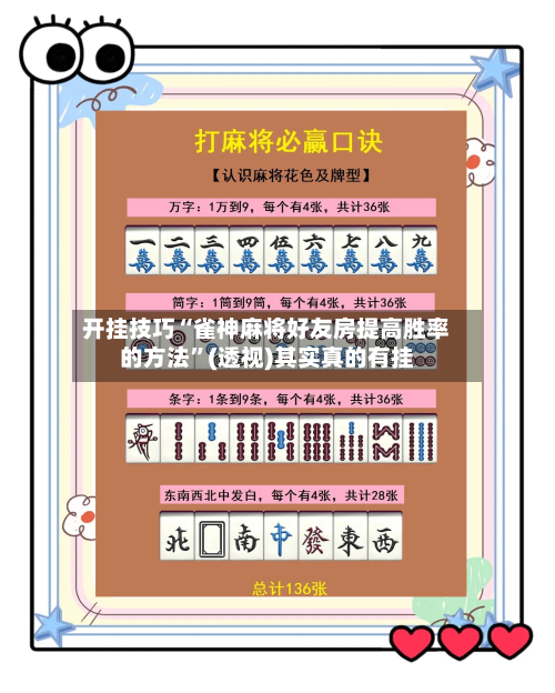 开挂技巧“雀神麻将好友房提高胜率的方法	”(透视)其实真的有挂-第2张图片