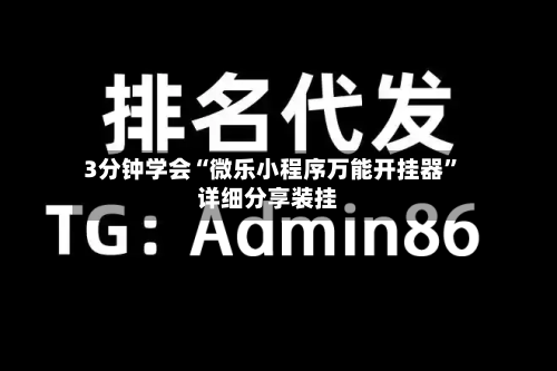 3分钟学会“微乐小程序万能开挂器	”详细分享装挂-第2张图片