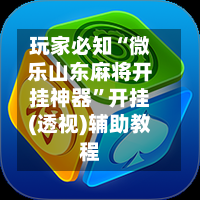玩家必知“微乐山东麻将开挂神器	”开挂(透视)辅助教程-第2张图片