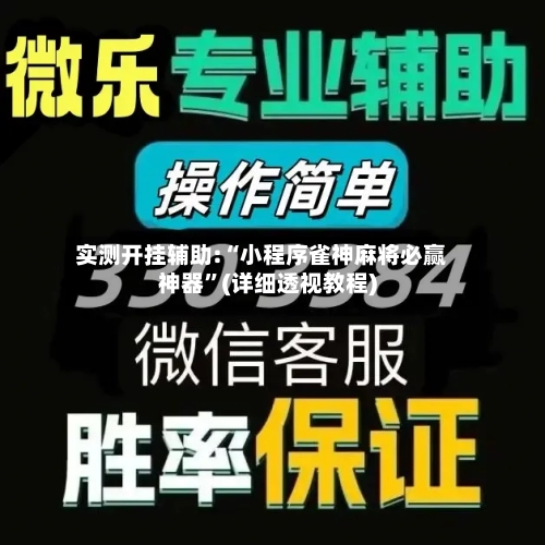 实测开挂辅助:“小程序雀神麻将必赢神器”(详细透视教程)-第2张图片