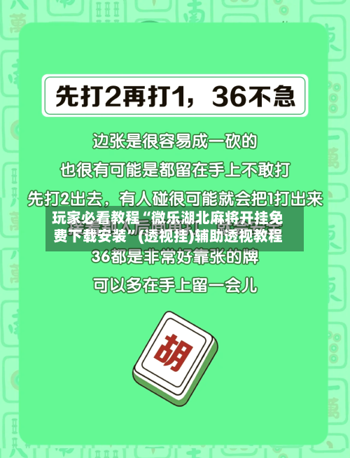 玩家必看教程“微乐湖北麻将开挂免费下载安装”(透视挂)辅助透视教程-第3张图片