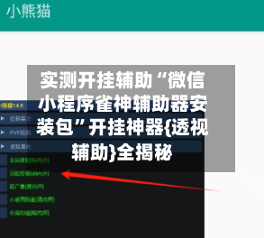 实测开挂辅助“微信小程序雀神辅助器安装包	”开挂神器{透视辅助}全揭秘-第3张图片