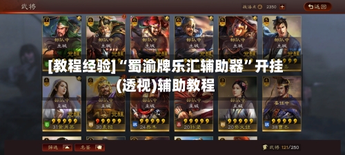 [教程经验]“蜀渝牌乐汇辅助器	”开挂(透视)辅助教程-第2张图片