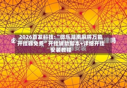 2026首发科技:“微乐湖南麻将万能开挂器免费”开挂辅助脚本+详细开挂安装教程-第3张图片