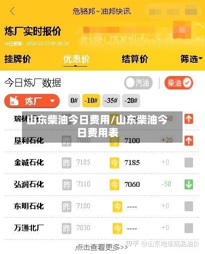 山东柴油今日费用/山东柴油今日费用表