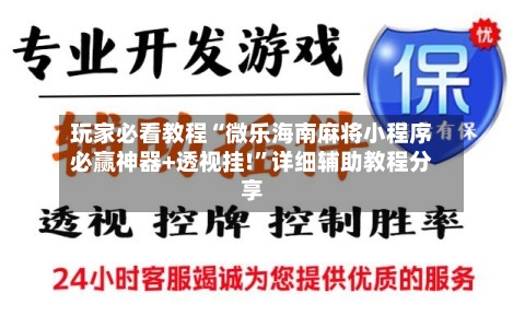 玩家必看教程“微乐海南麻将小程序必赢神器+透视挂!”详细辅助教程分享-第2张图片