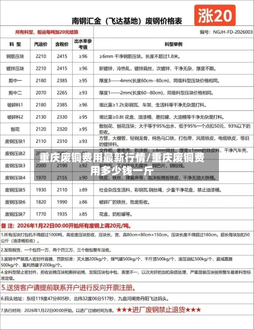 重庆废铜费用最新行情/重庆废铜费用多少钱一斤