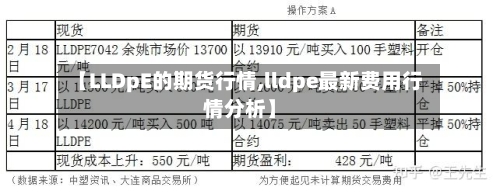 【LLDpE的期货行情,lldpe最新费用行情分析】