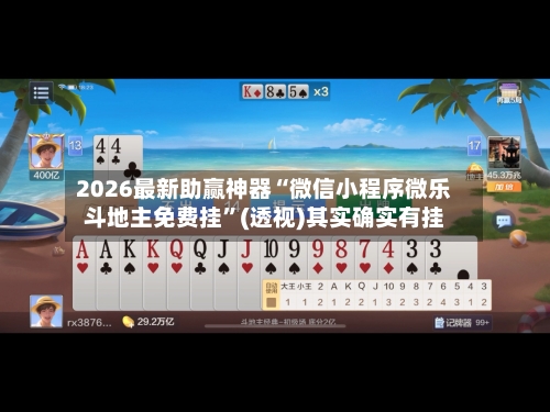 2026最新助赢神器“微信小程序微乐斗地主免费挂”(透视)其实确实有挂-第3张图片