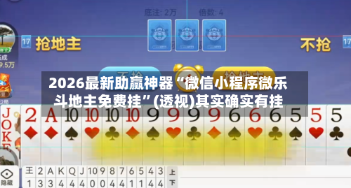 2026最新助赢神器“微信小程序微乐斗地主免费挂”(透视)其实确实有挂-第2张图片