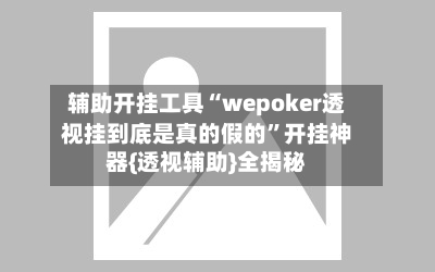 辅助开挂工具“wepoker透视挂到底是真的假的”开挂神器{透视辅助}全揭秘-第2张图片