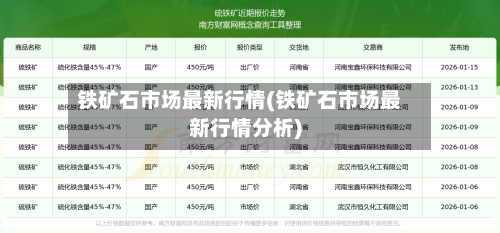 铁矿石市场最新行情(铁矿石市场最新行情分析)