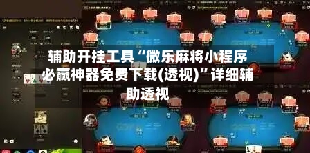 辅助开挂工具“微乐麻将小程序必赢神器免费下载(透视)”详细辅助透视-第3张图片