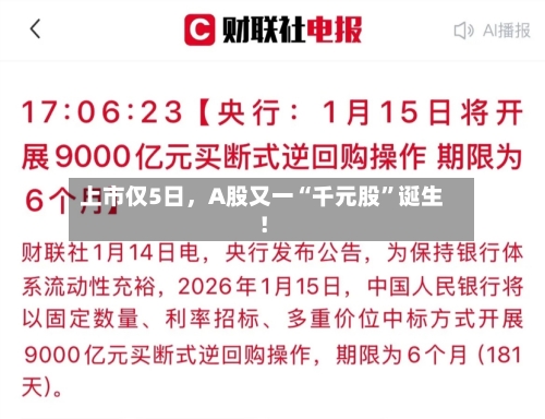 上市仅5日，A股又一“千元股	”诞生！-第2张图片