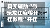 真实辅助“微乐龙江麻将开挂教程	”开挂(透视)辅助神器-第2张图片
