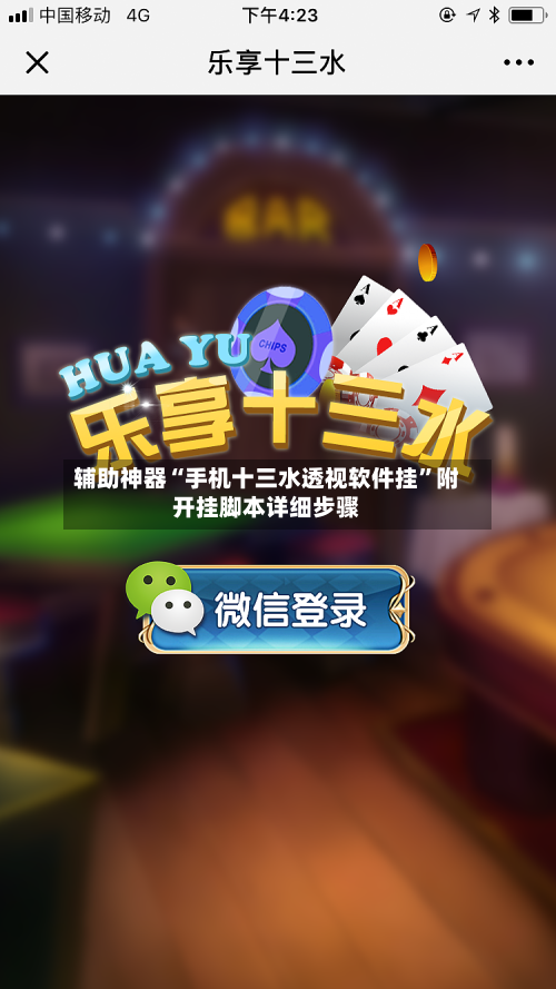 辅助神器“手机十三水透视软件挂”附开挂脚本详细步骤-第3张图片