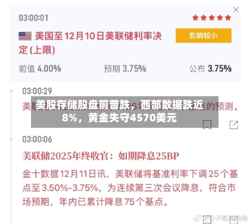 美股存储股盘前普跌，西部数据跌近8%，黄金失守4570美元-第2张图片