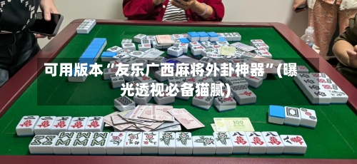 可用版本“友乐广西麻将外卦神器”(曝光透视必备猫腻)