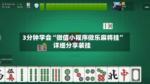 3分钟学会“微信小程序微乐麻将挂”详细分享装挂-第2张图片